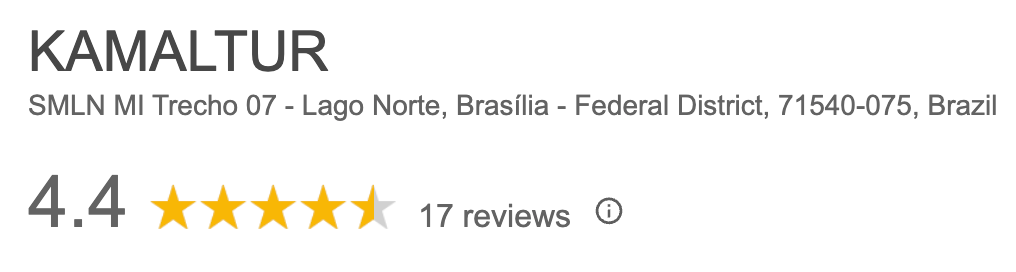 KAMALTUR Google rating